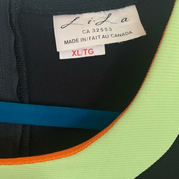 Vintage Mod Mini Dress - Black with Green and Orange Stripes - Picture 5 of 6